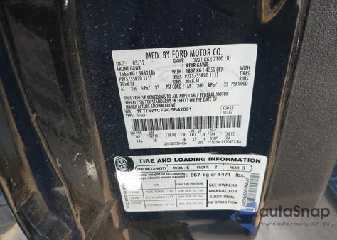 2012 Ford F-150 Fx2 from USA, damaged, VIN 1FTFW1CF2CFB42091